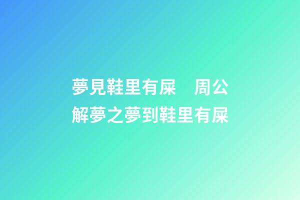 夢見鞋里有屎　周公解夢之夢到鞋里有屎